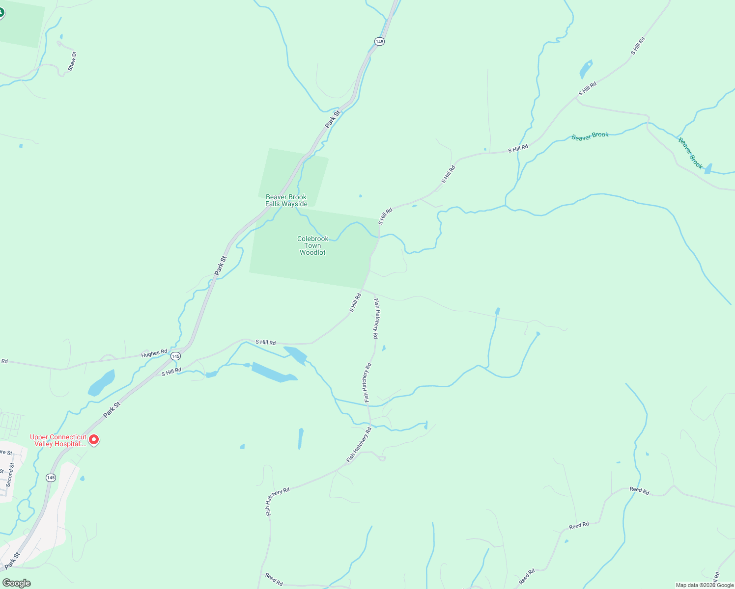 map of restaurants, bars, coffee shops, grocery stores, and more near 56 Stevens Hill Road in Colebrook