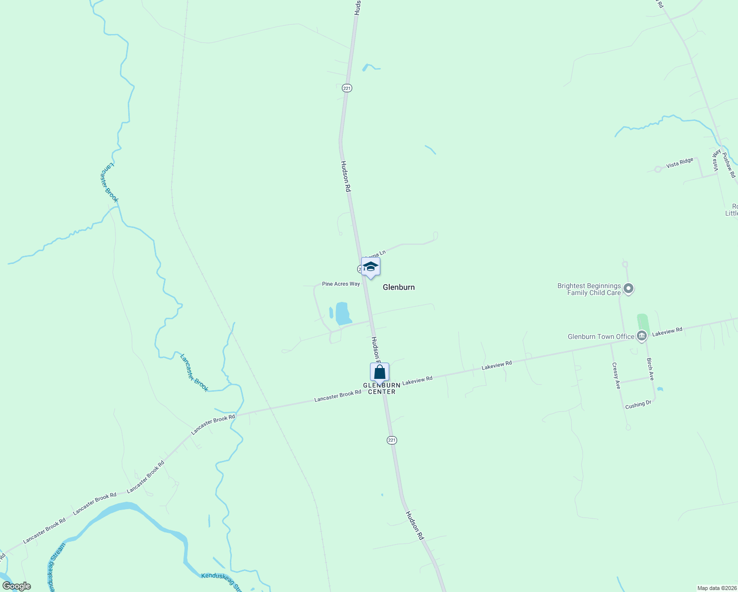 map of restaurants, bars, coffee shops, grocery stores, and more near 895 Hudson Road in Glenburn