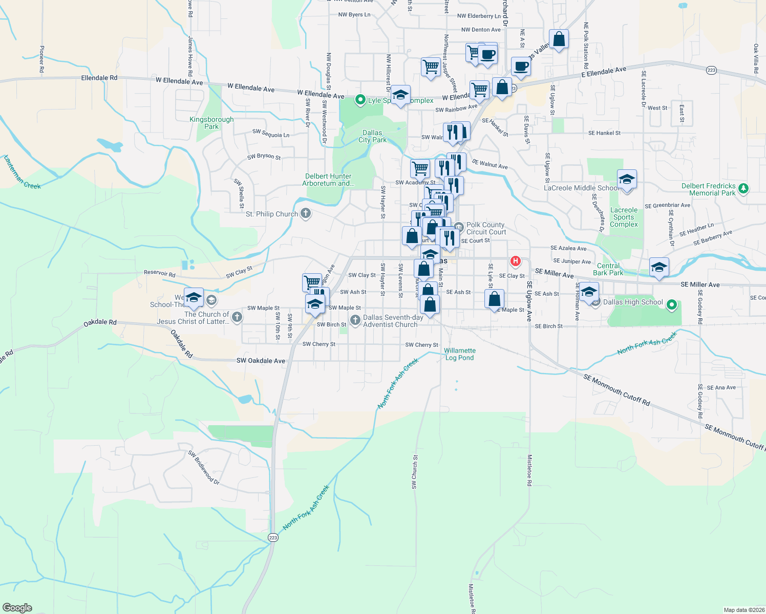 map of restaurants, bars, coffee shops, grocery stores, and more near 1291 SW Hayter St in Dallas