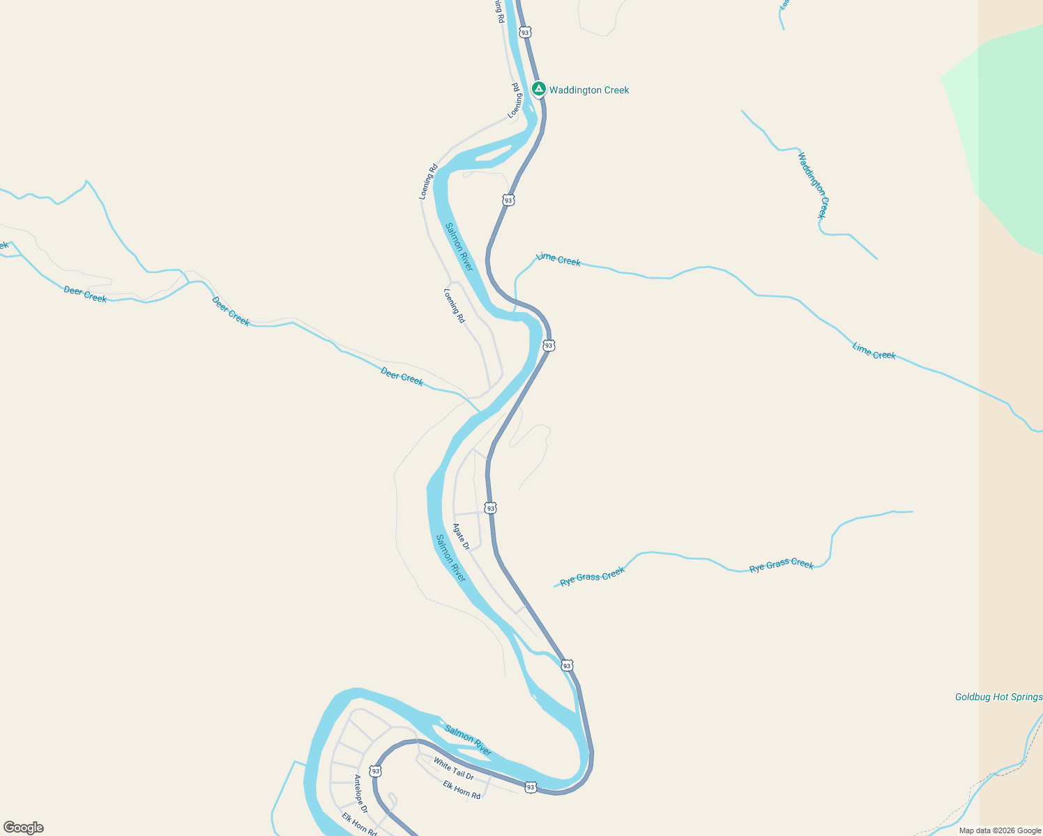 map of restaurants, bars, coffee shops, grocery stores, and more near Galena Grade Road in Salmon