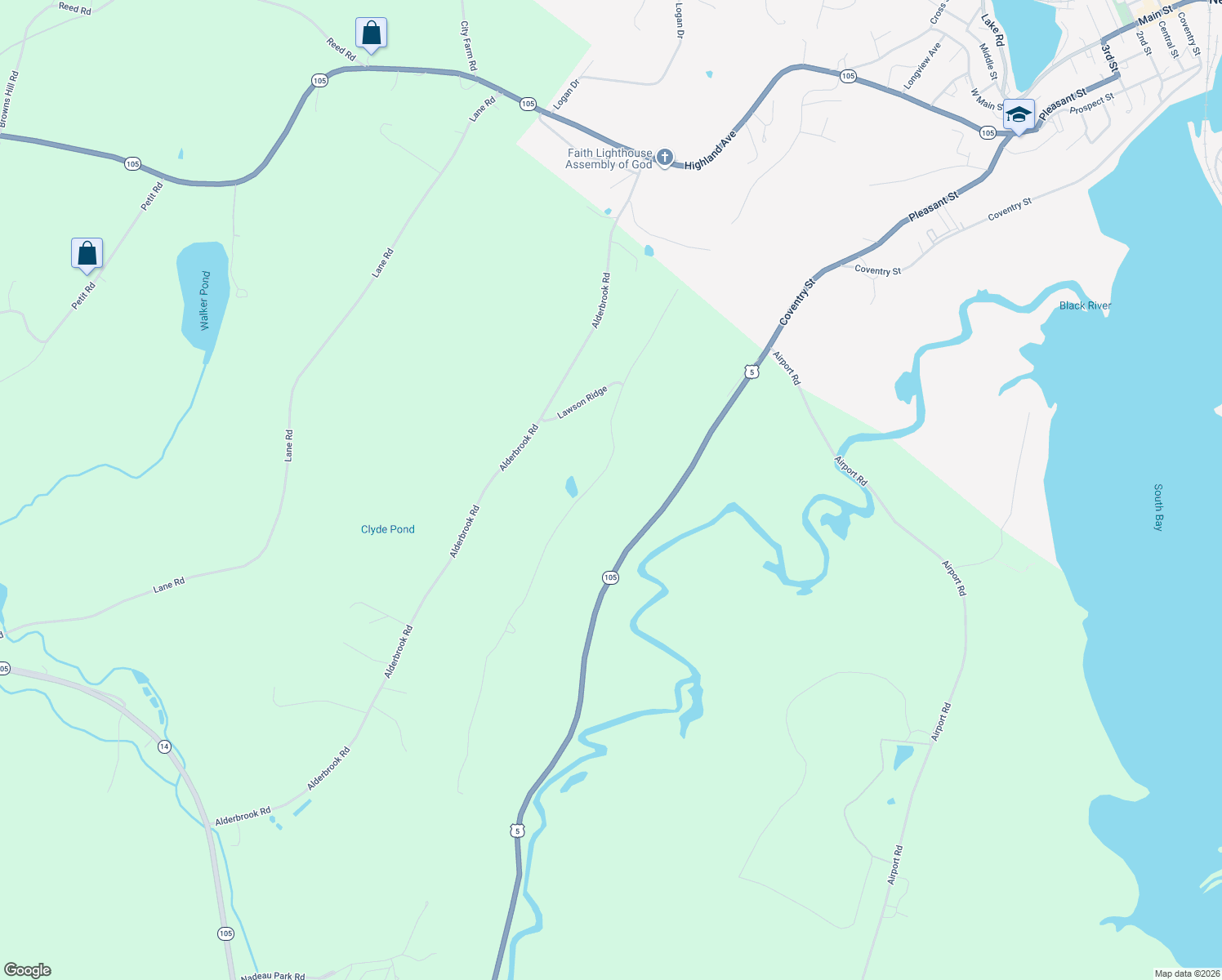 map of restaurants, bars, coffee shops, grocery stores, and more near 267 Maple Ridge in Newport