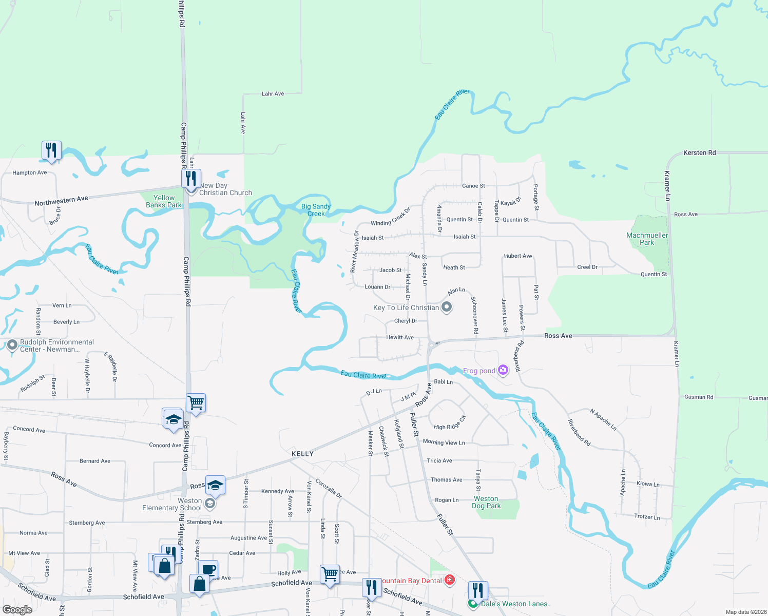 map of restaurants, bars, coffee shops, grocery stores, and more near 5403 Roxann Drive in Weston