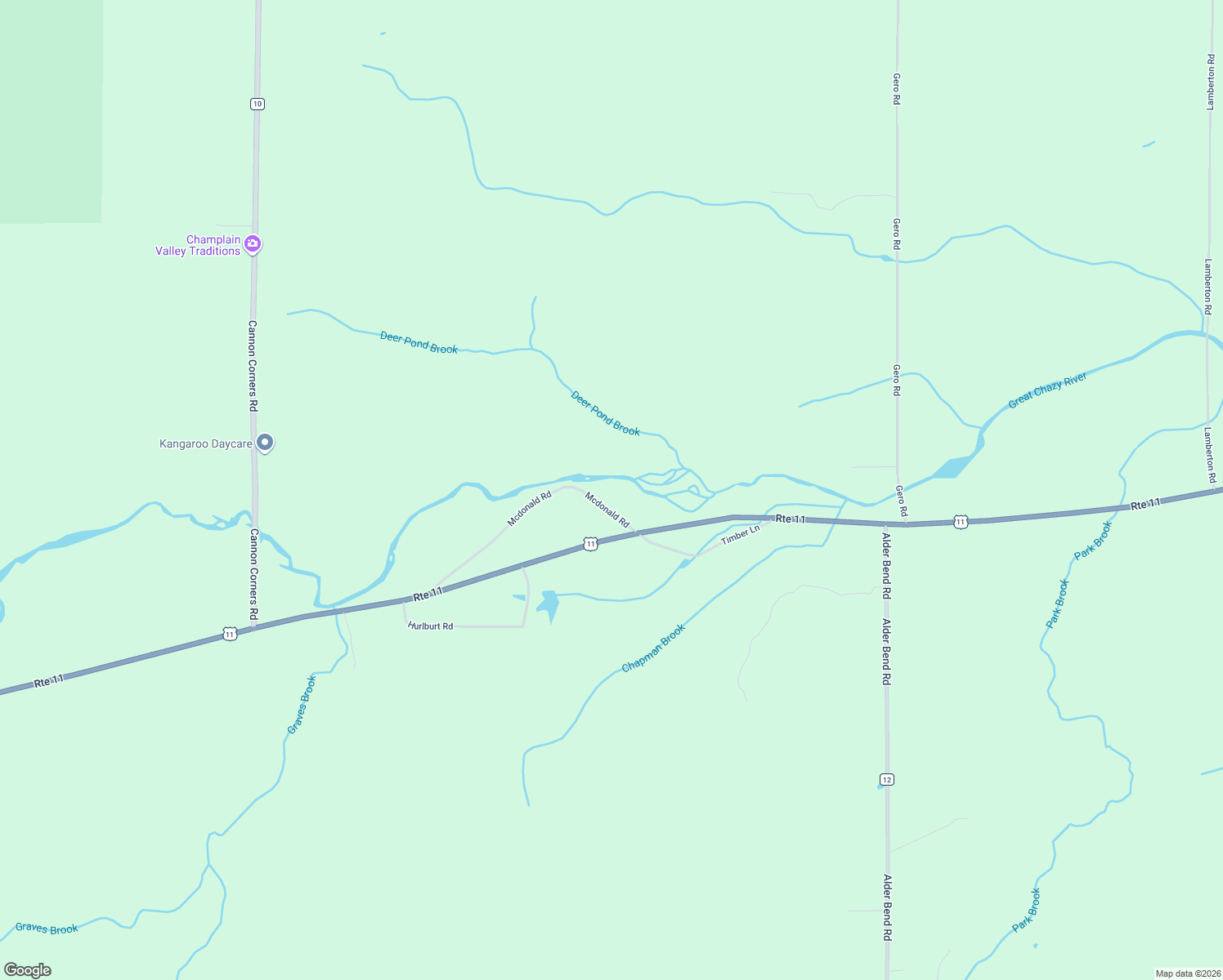 map of restaurants, bars, coffee shops, grocery stores, and more near 24 Mcdonald Rd in Mooers Forks