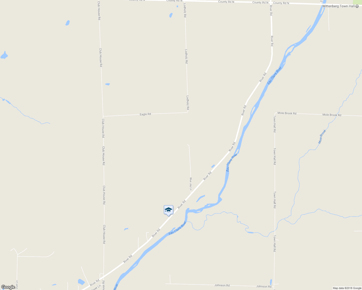 map of restaurants, bars, coffee shops, grocery stores, and more near R3226 Blue Jay Lane in Ringle