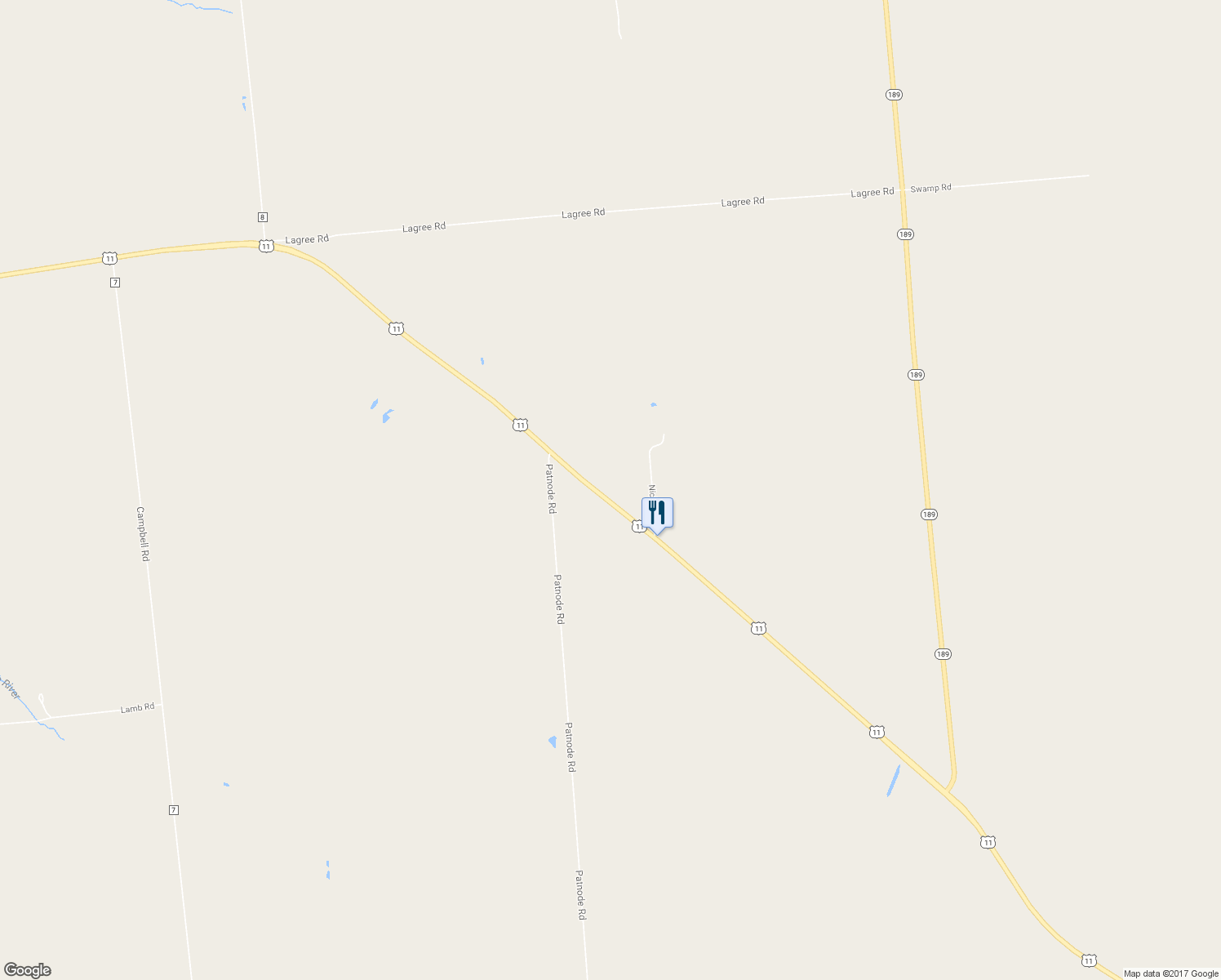 map of restaurants, bars, coffee shops, grocery stores, and more near 6848 Route 11 in Churubusco