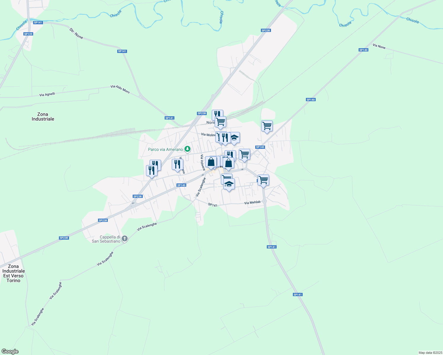 map of restaurants, bars, coffee shops, grocery stores, and more near 3 Via Massimo D'Azeglio in None