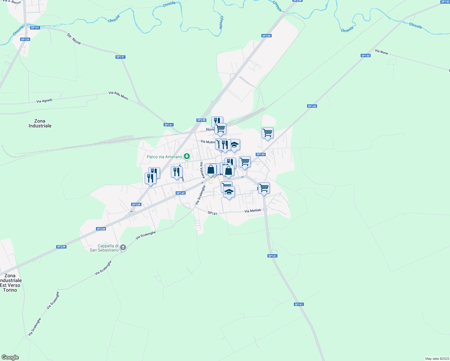 map of restaurants, bars, coffee shops, grocery stores, and more near 3 Via Massimo D'Azeglio in None