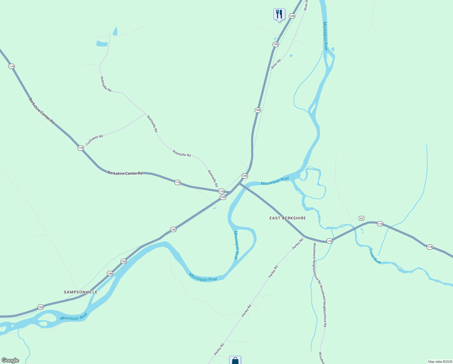 map of restaurants, bars, coffee shops, grocery stores, and more near 6695 Berkshire Center Road in Berkshire