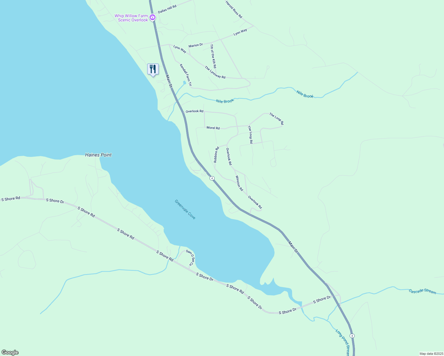 map of restaurants, bars, coffee shops, grocery stores, and more near 1878 Main Street in Rangeley