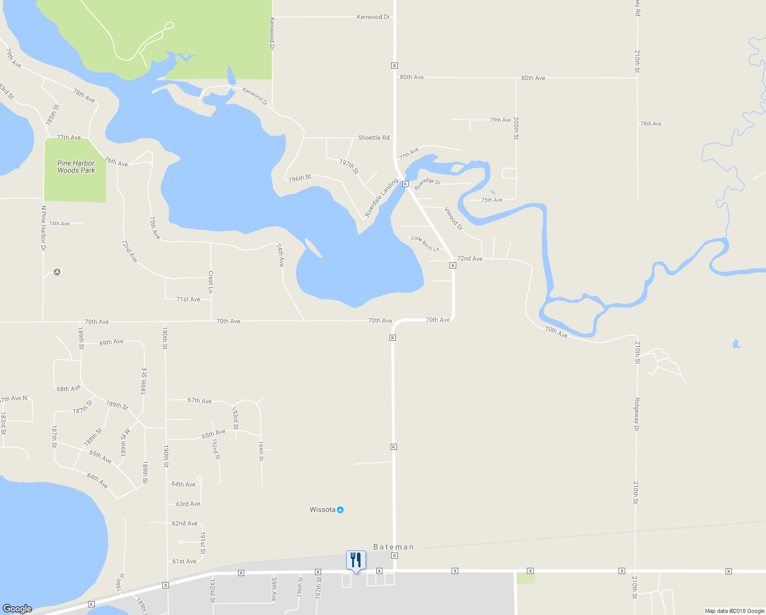 map of restaurants, bars, coffee shops, grocery stores, and more near 19968 70th Avenue in Chippewa Falls