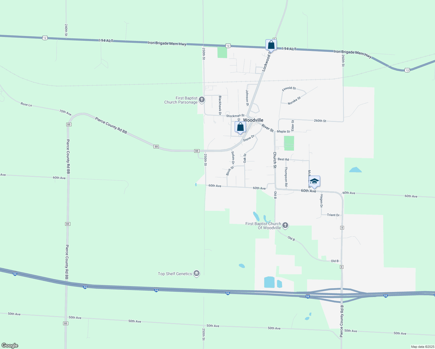 map of restaurants, bars, coffee shops, grocery stores, and more near 307 Hazelnut Dr in Woodville