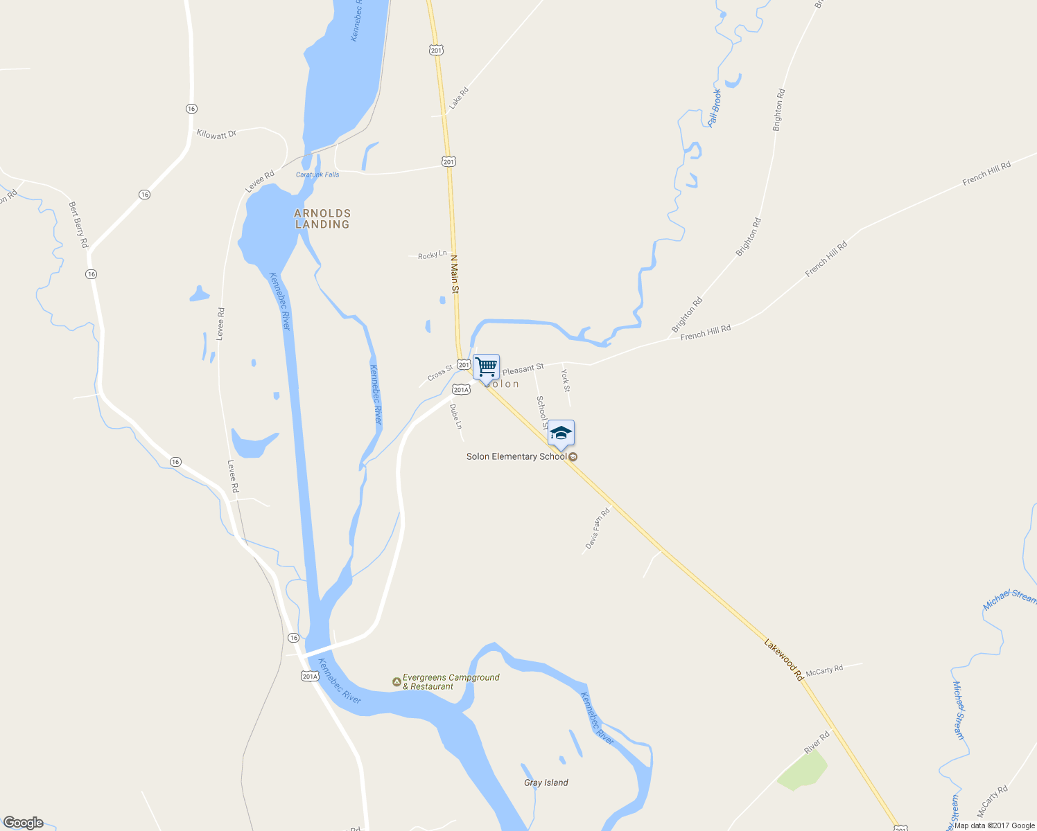 map of restaurants, bars, coffee shops, grocery stores, and more near 40 South Main Street in Solon