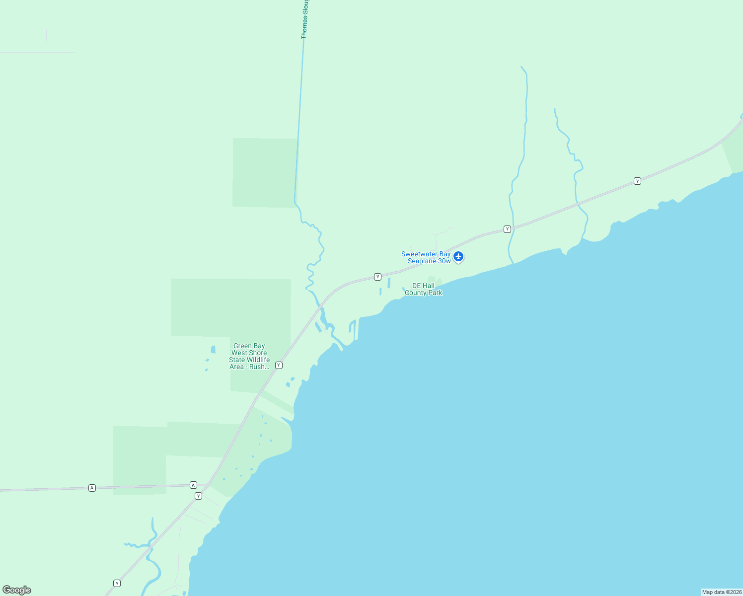 map of restaurants, bars, coffee shops, grocery stores, and more near 7808 Co Hwy Y in Oconto