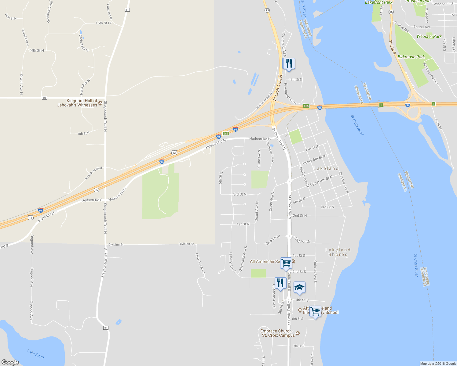 map of restaurants, bars, coffee shops, grocery stores, and more near 420 Quality Avenue North in Lakeland