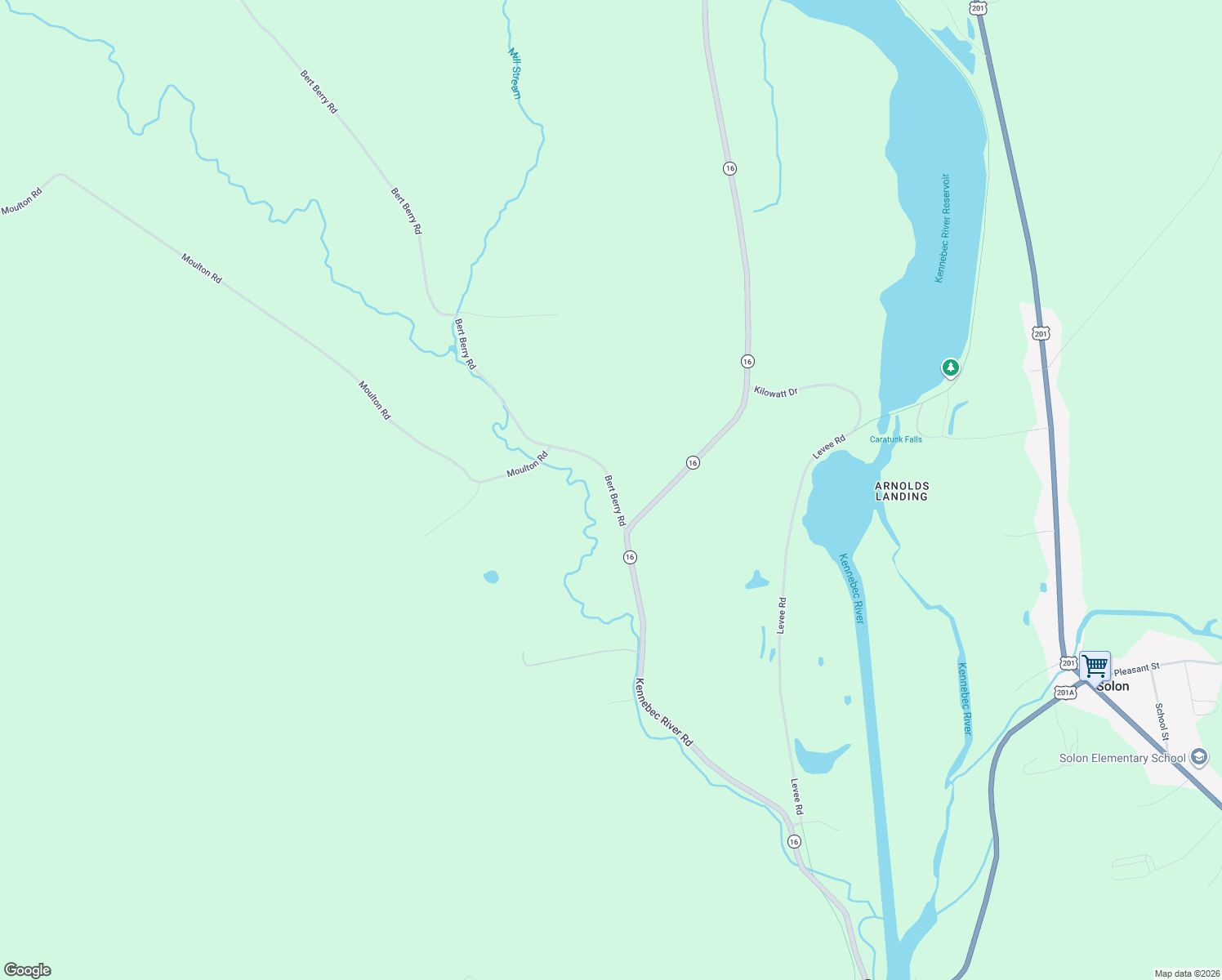 map of restaurants, bars, coffee shops, grocery stores, and more near 26 Bert Berry Road in Embden