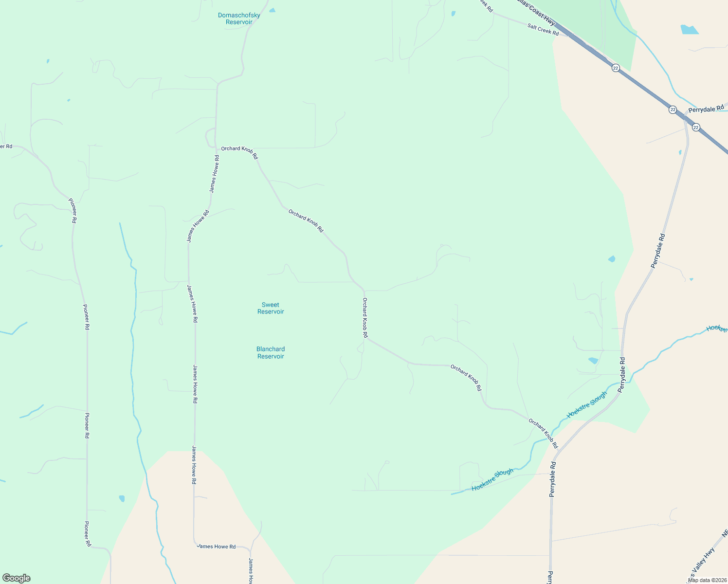 map of restaurants, bars, coffee shops, grocery stores, and more near Orchard Knob Road in Dallas