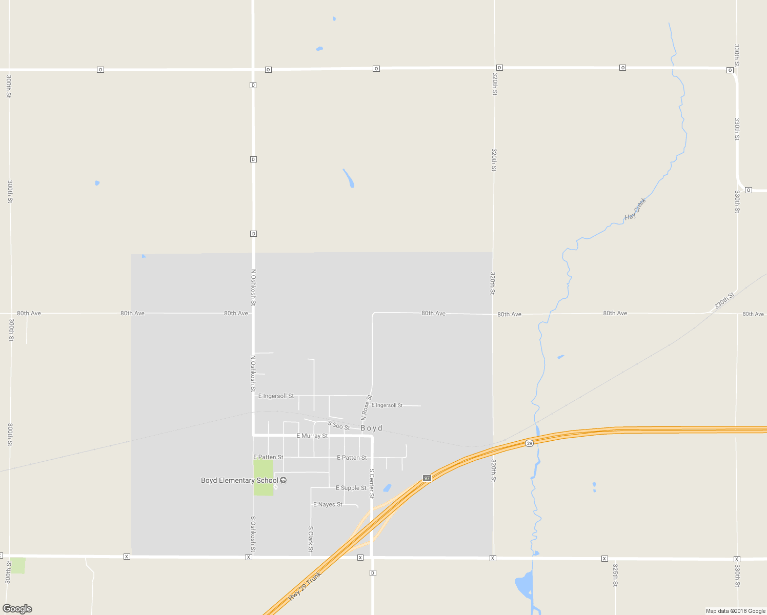 map of restaurants, bars, coffee shops, grocery stores, and more near 930 East Meyer Road in Boyd