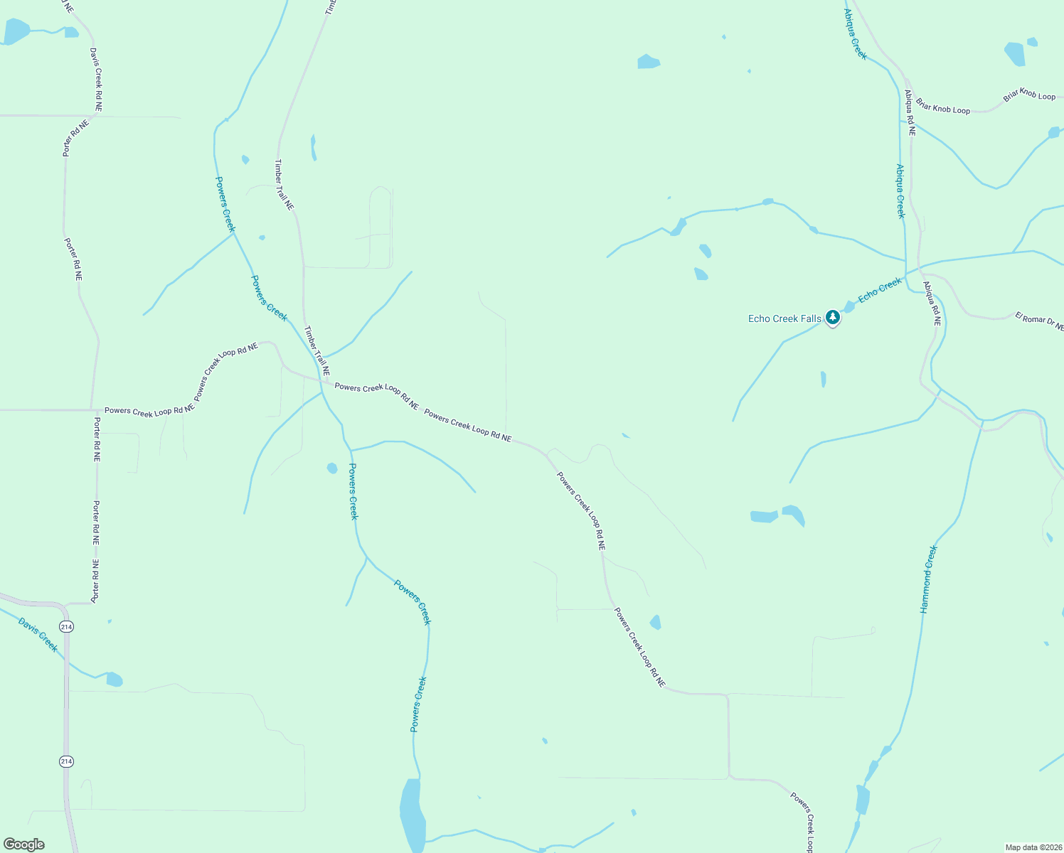 map of restaurants, bars, coffee shops, grocery stores, and more near 17635-17753 Powers Creek Loop Road Northeast in Silverton