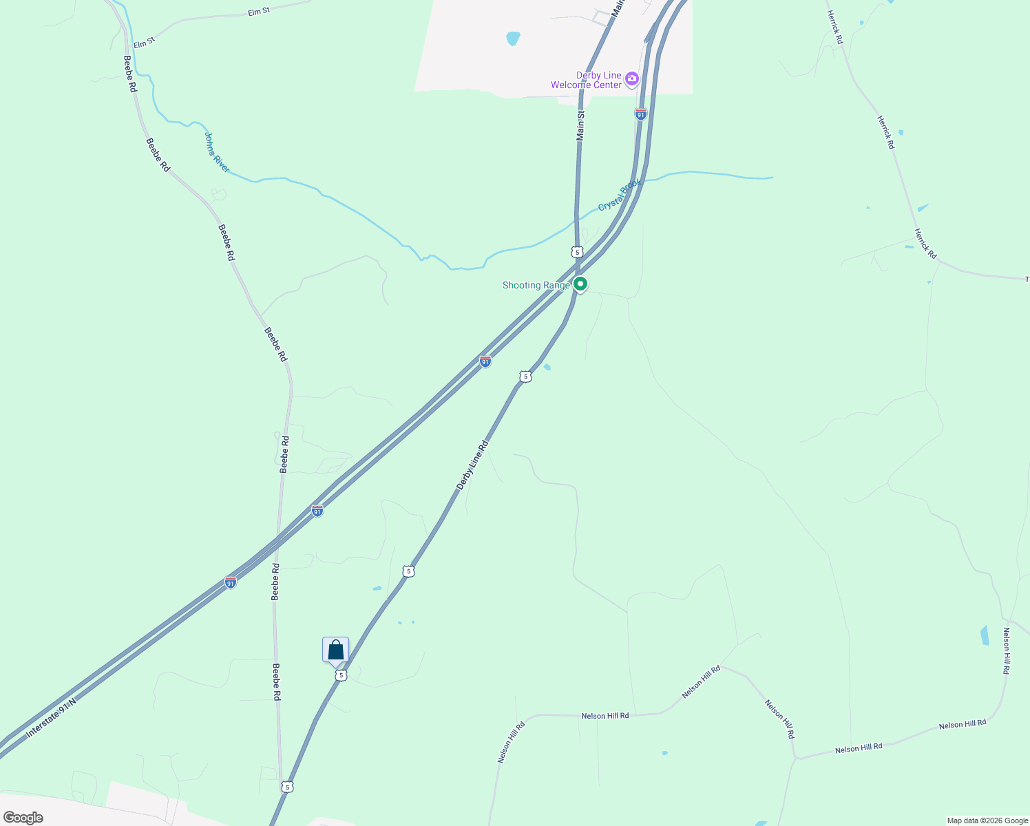 map of restaurants, bars, coffee shops, grocery stores, and more near 187 Derby Line Road in Derby
