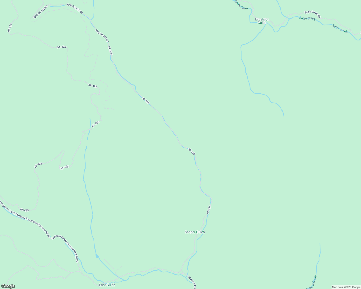 map of restaurants, bars, coffee shops, grocery stores, and more near National Forest Development Road 355 in Baker County