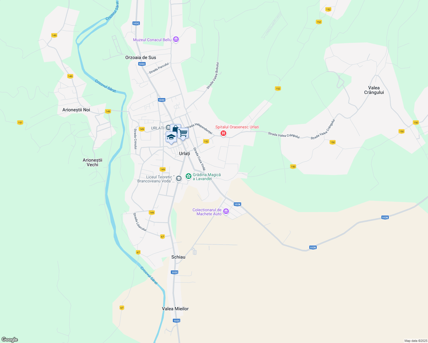 map of restaurants, bars, coffee shops, grocery stores, and more near 1 Strada Mihai Viteazu in Urlați