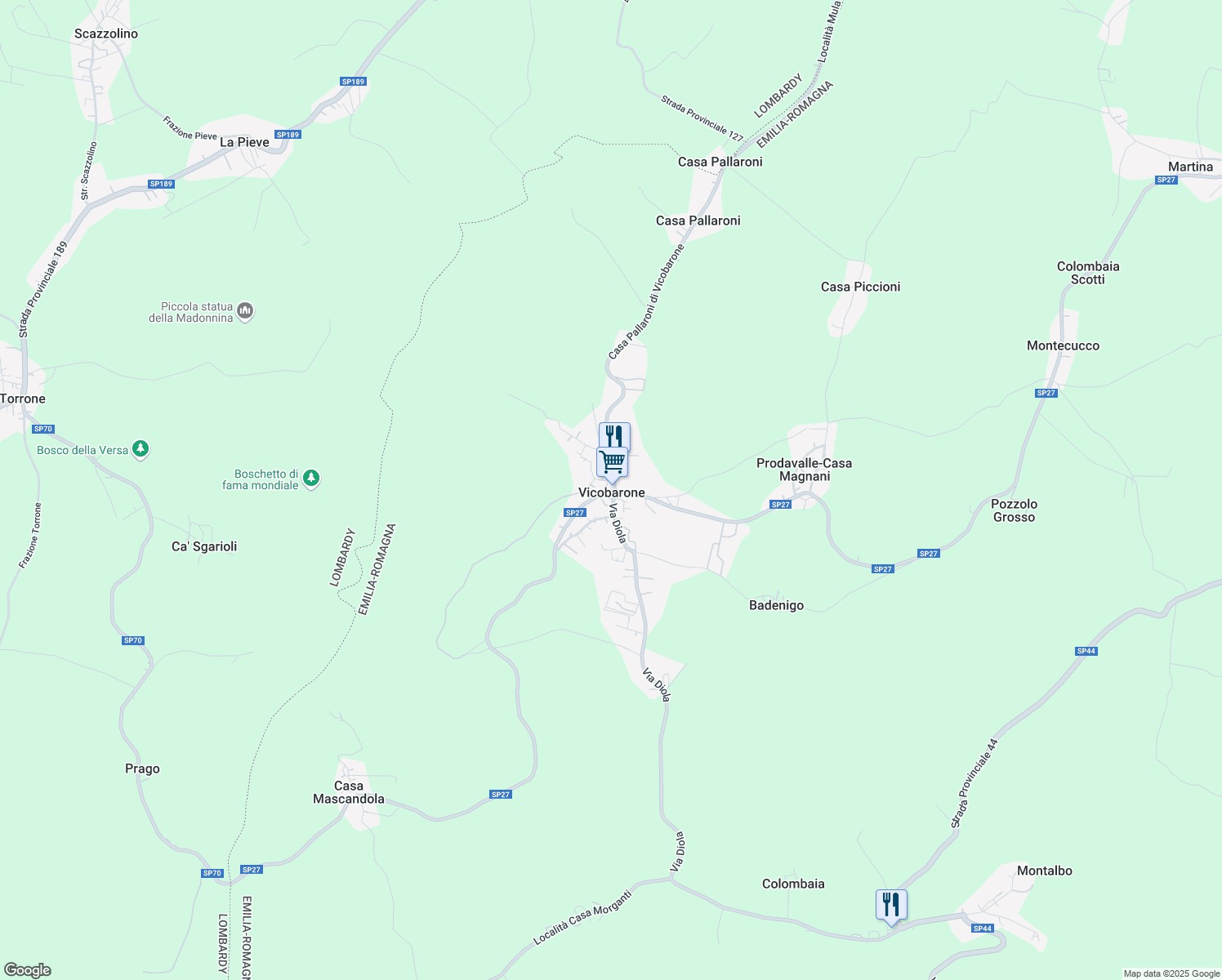 map of restaurants, bars, coffee shops, grocery stores, and more near in Vicobarone