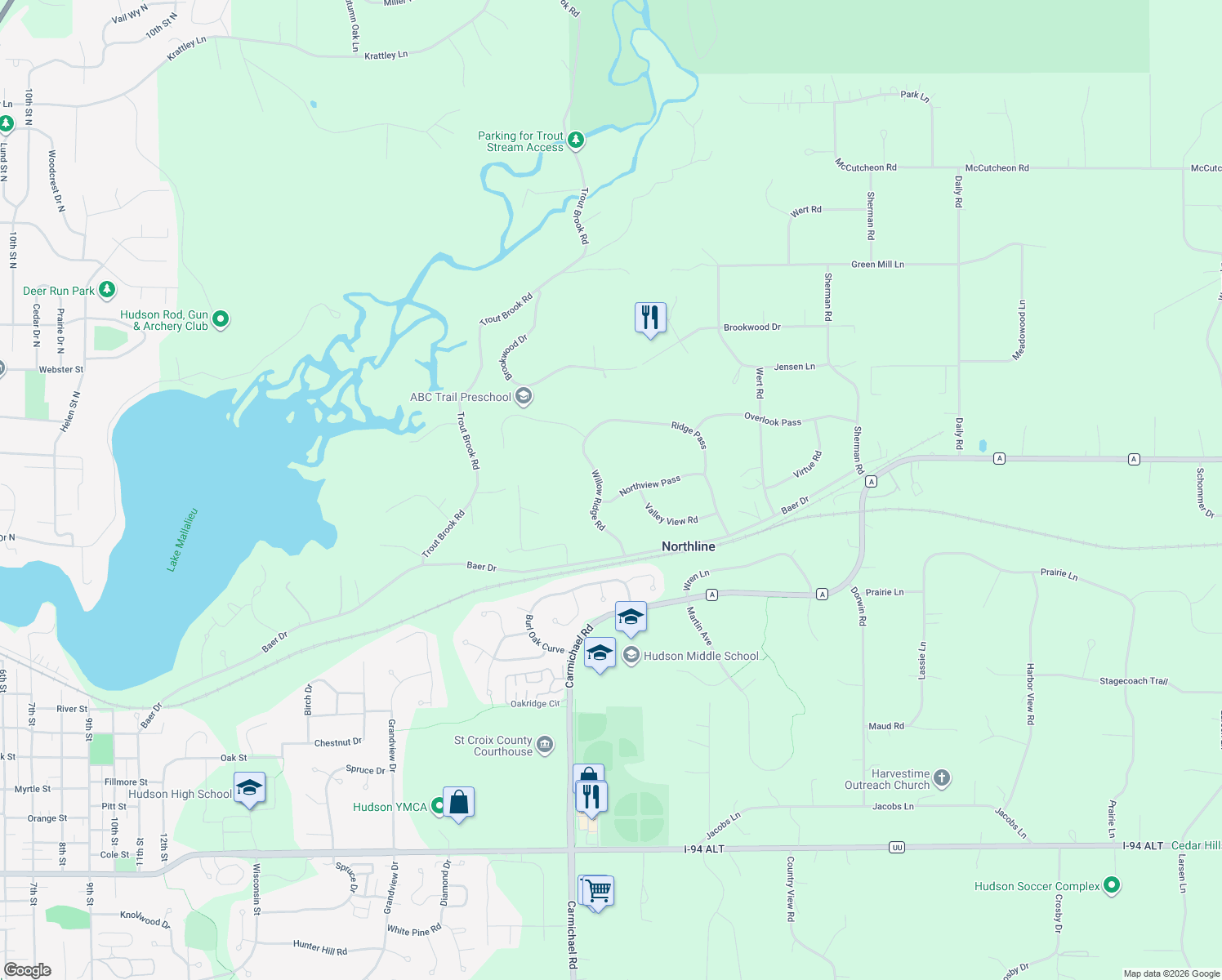 map of restaurants, bars, coffee shops, grocery stores, and more near 893 Willow Ridge Rd in Hudson