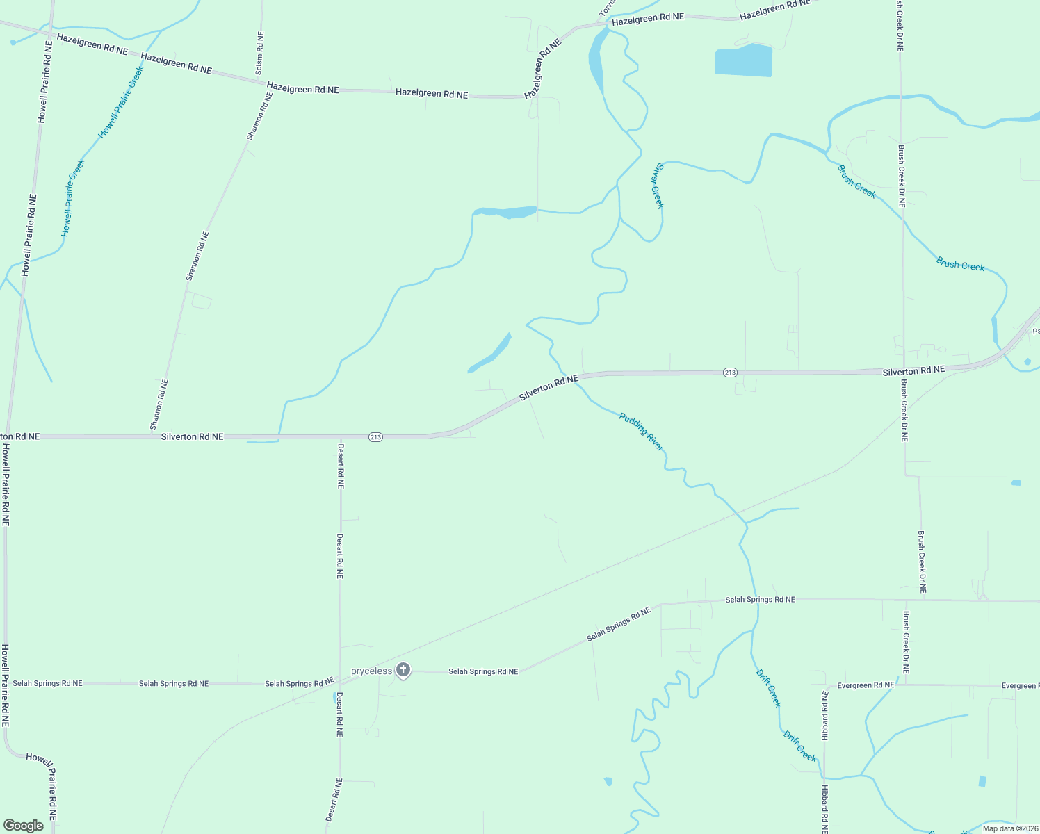 map of restaurants, bars, coffee shops, grocery stores, and more near 10322 Silverton Rd NE in Silverton