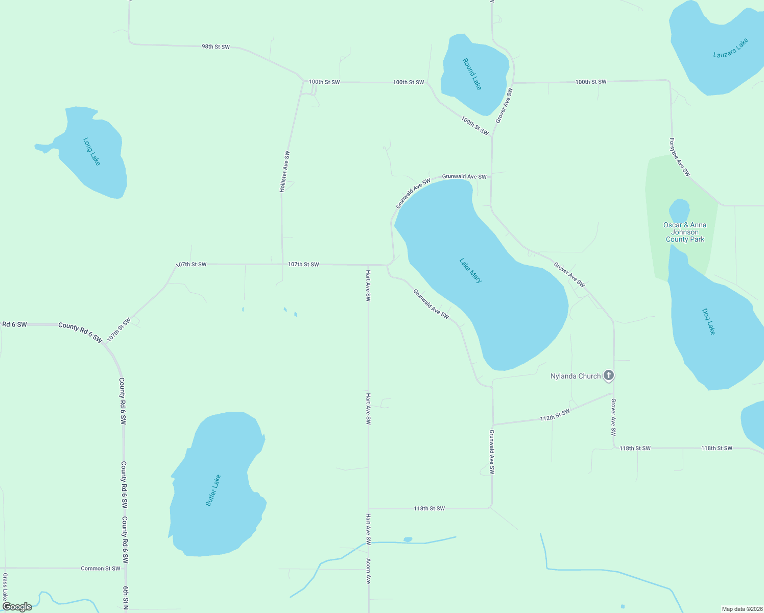 map of restaurants, bars, coffee shops, grocery stores, and more near 10988 Hart Avenue Southwest in Howard Lake