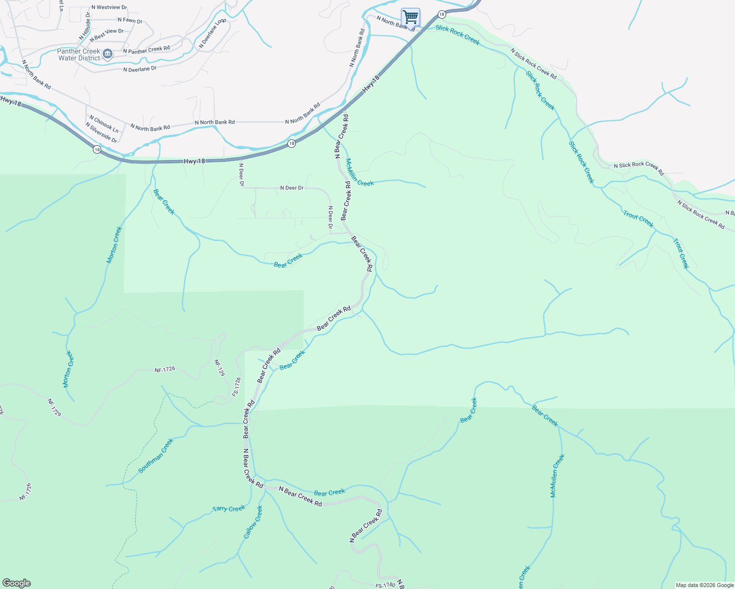 map of restaurants, bars, coffee shops, grocery stores, and more near 835 Bear Creek Road in Otis