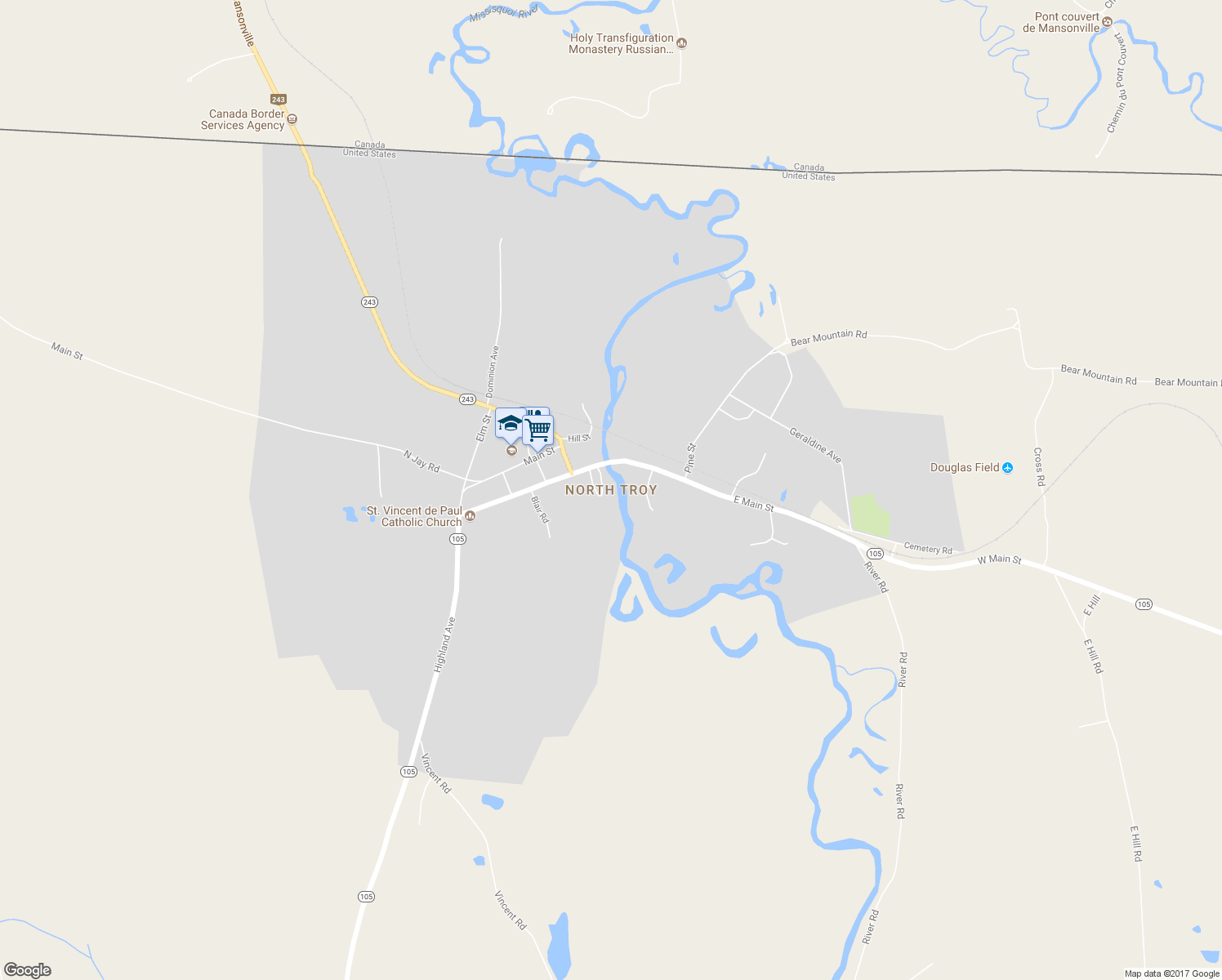 map of restaurants, bars, coffee shops, grocery stores, and more near in Troy