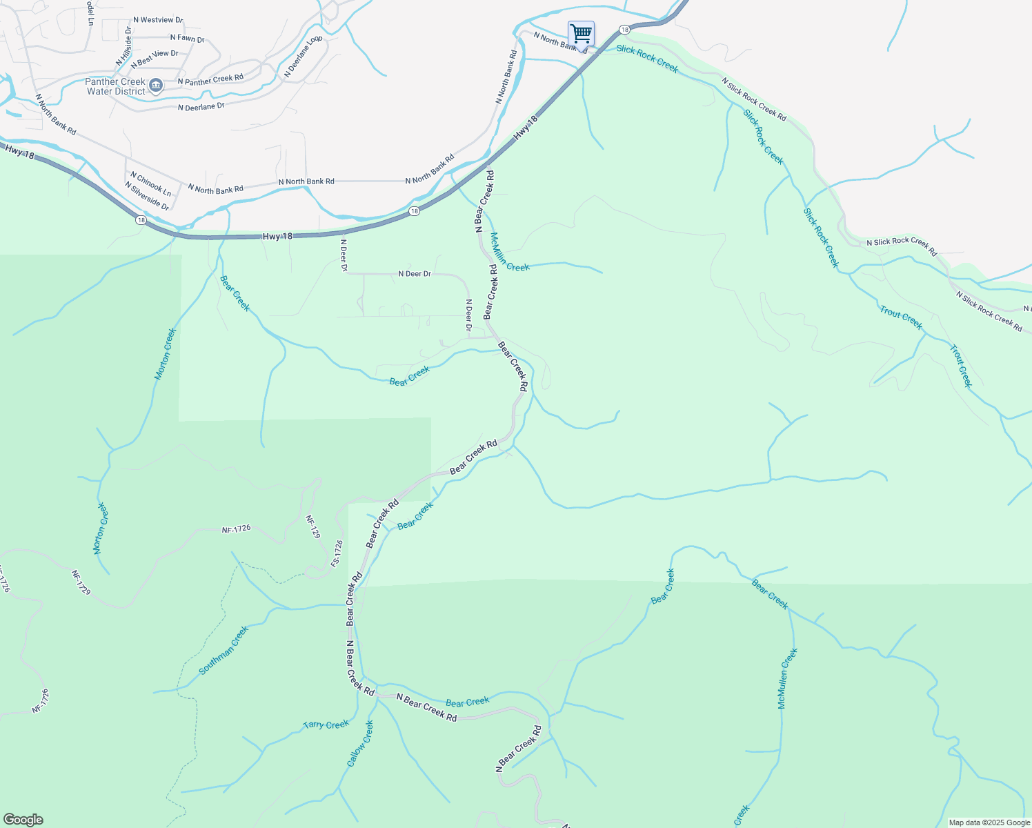 map of restaurants, bars, coffee shops, grocery stores, and more near 835 Bear Creek Road in Otis