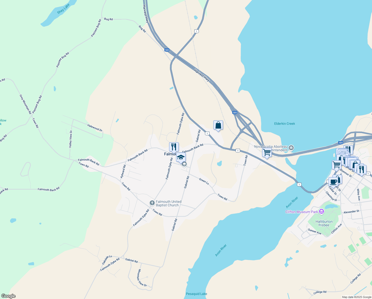 map of restaurants, bars, coffee shops, grocery stores, and more near 88 Falmouth Back Road in Falmouth