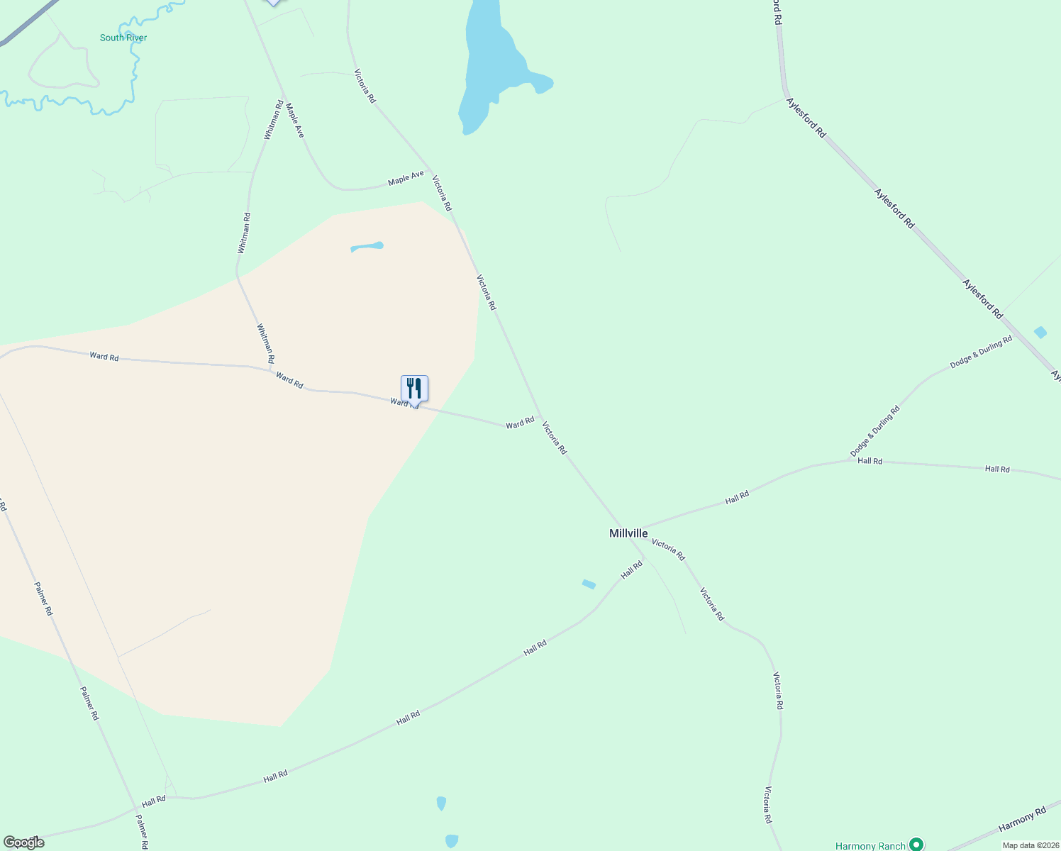 map of restaurants, bars, coffee shops, grocery stores, and more near 1360 Ward Road in Aylesford