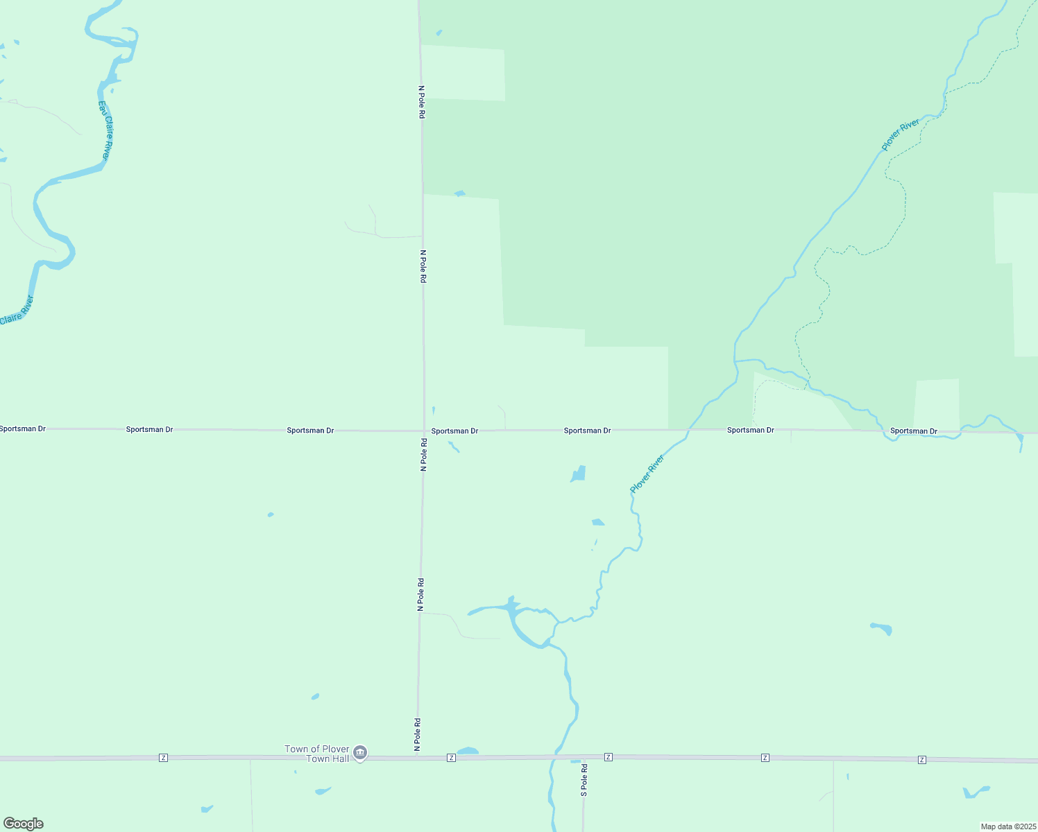 map of restaurants, bars, coffee shops, grocery stores, and more near P4360 Sportsman Drive in Birnamwood