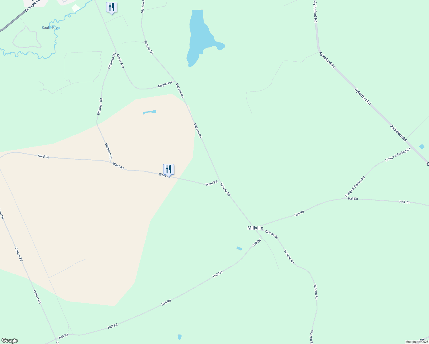 map of restaurants, bars, coffee shops, grocery stores, and more near 708 Victoria Road in Aylesford