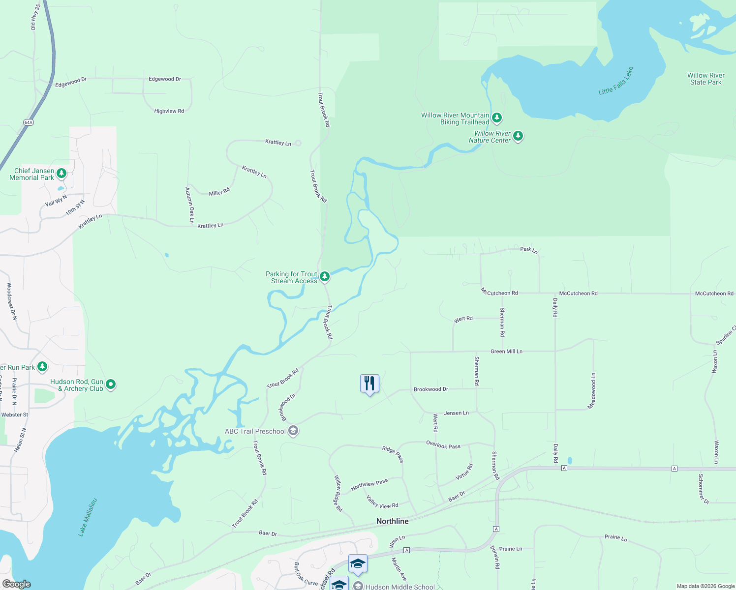 map of restaurants, bars, coffee shops, grocery stores, and more near 980 Priester Lane in Hudson