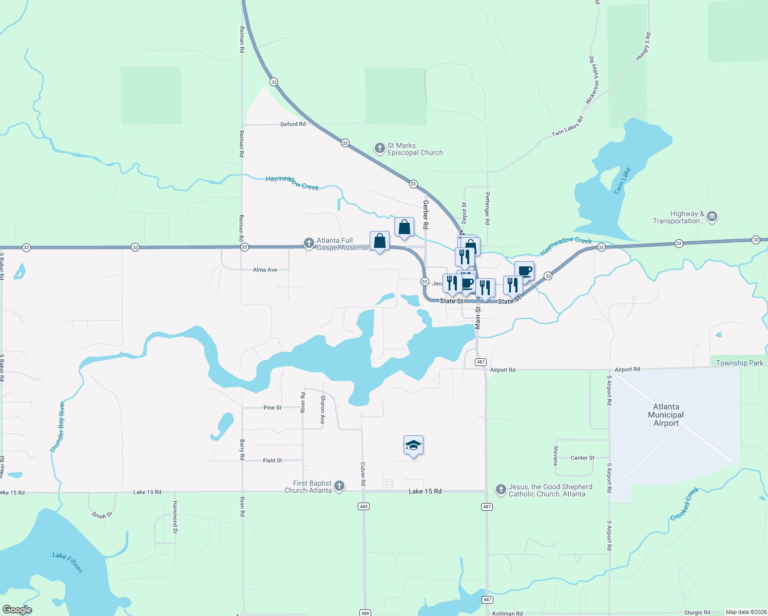map of restaurants, bars, coffee shops, grocery stores, and more near 11299 Riverview Park in Briley