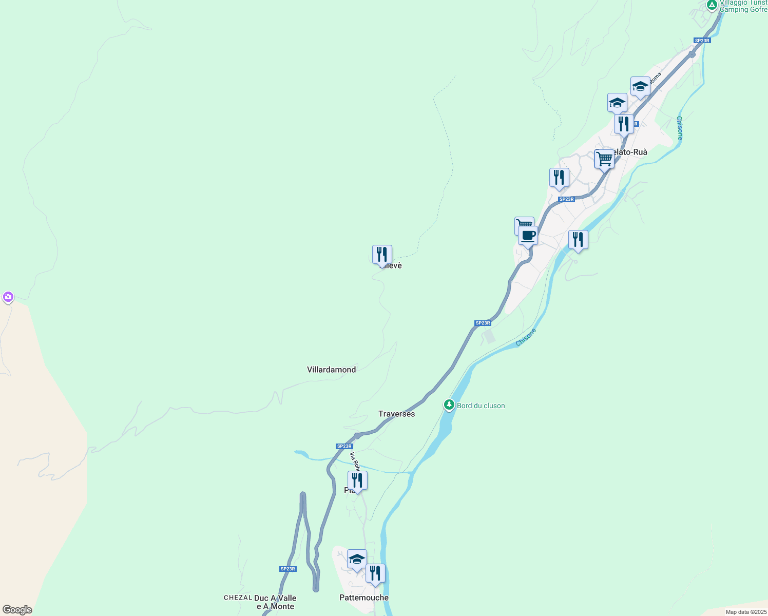 map of restaurants, bars, coffee shops, grocery stores, and more near in Metropolitan City of Turin