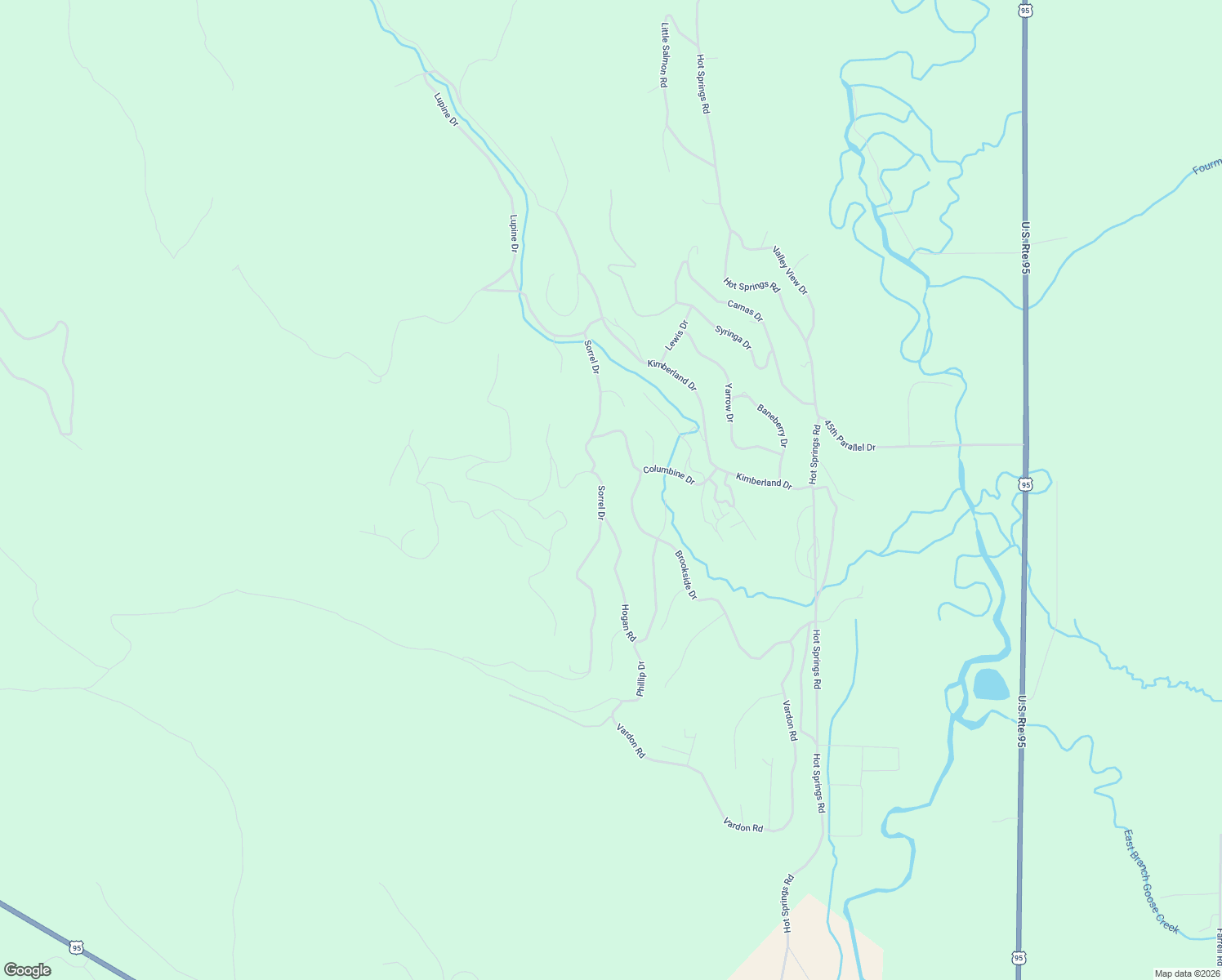 map of restaurants, bars, coffee shops, grocery stores, and more near 2800 Sorrel Drive in New Meadows