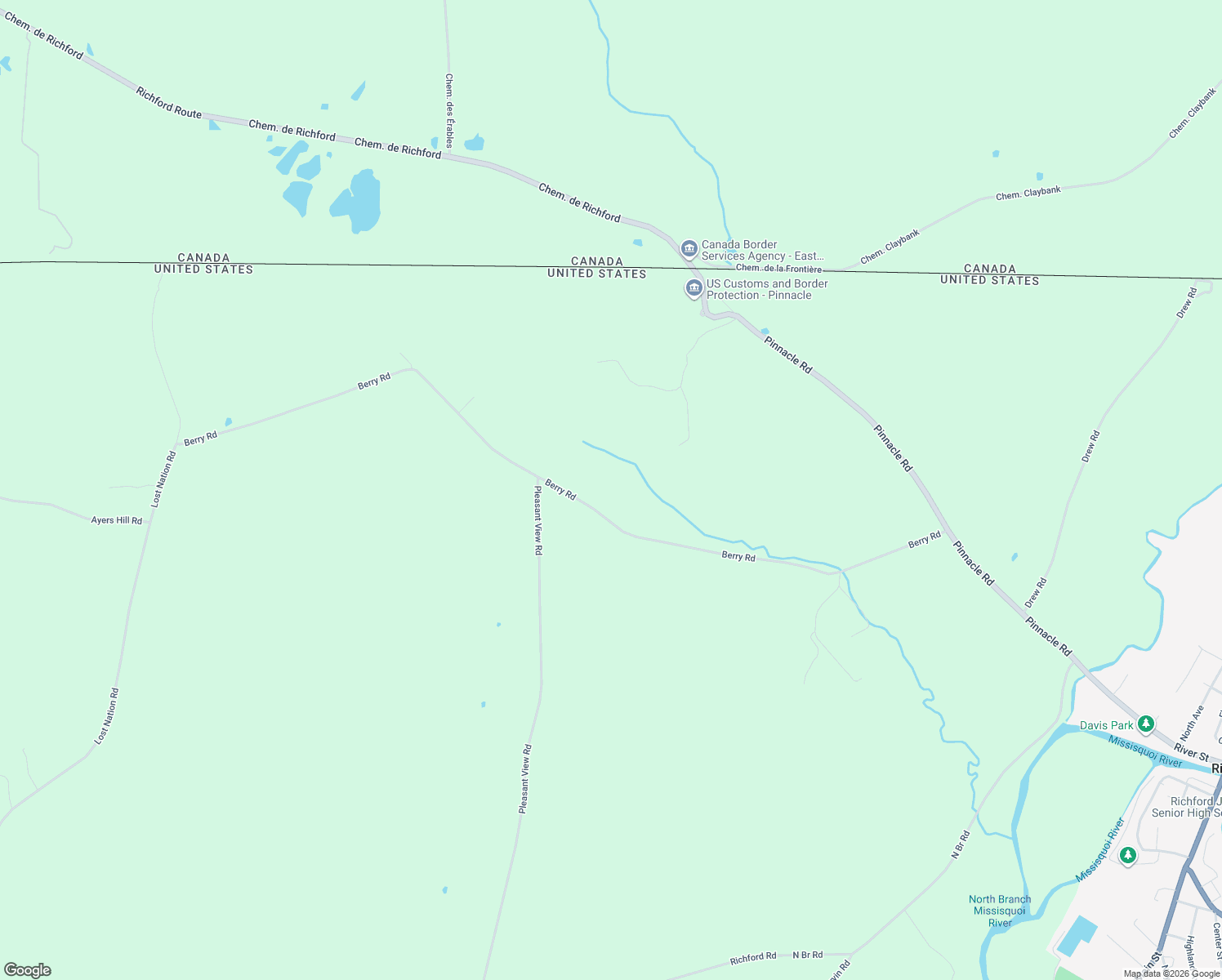 map of restaurants, bars, coffee shops, grocery stores, and more near 1298 Berry Road in Richford