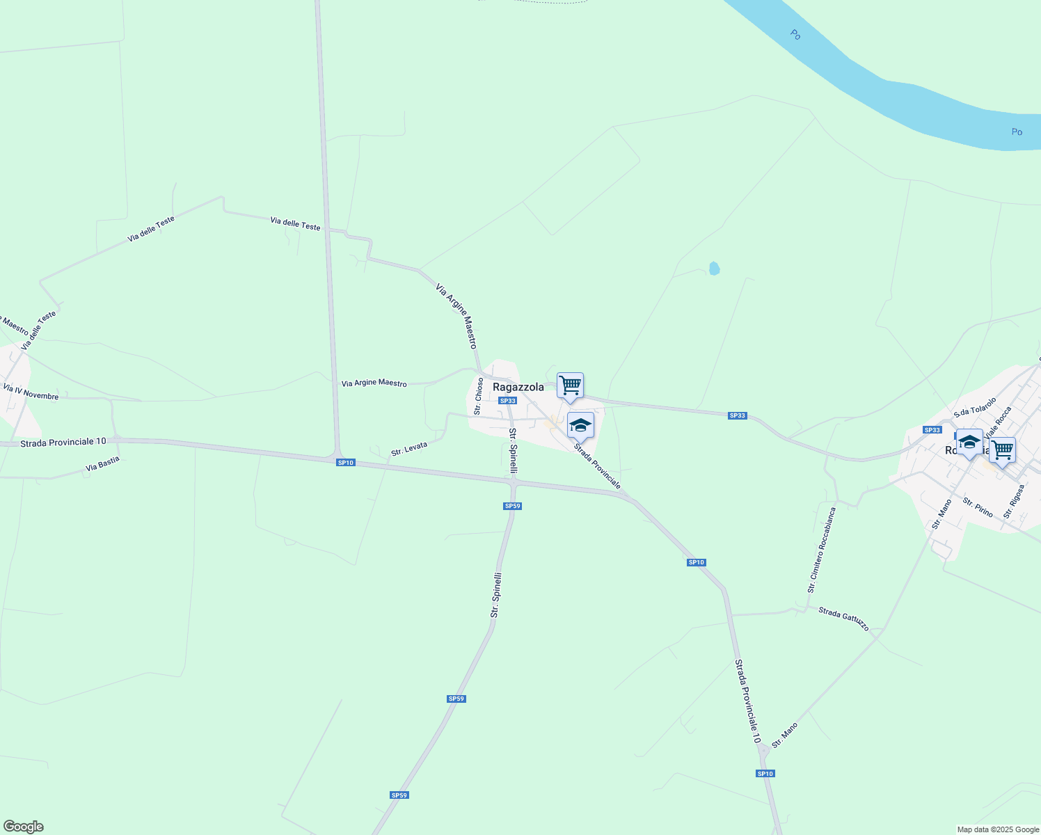 map of restaurants, bars, coffee shops, grocery stores, and more near 5 Strada Spinelli in Ragazzola