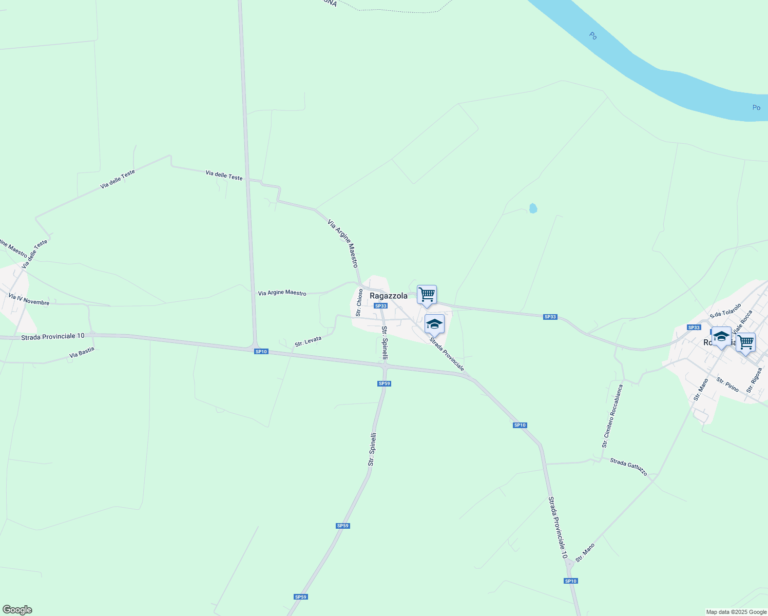 map of restaurants, bars, coffee shops, grocery stores, and more near 5 Strada Spinelli in Ragazzola
