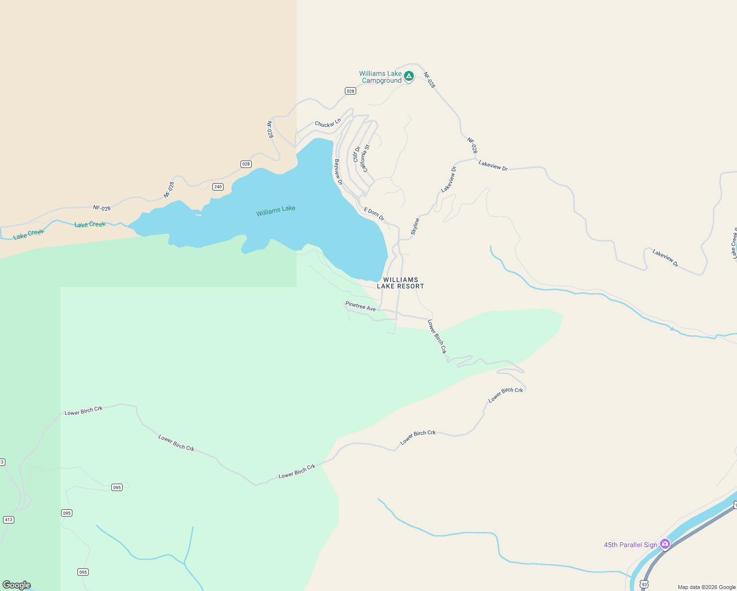 map of restaurants, bars, coffee shops, grocery stores, and more near Pinetree Circle in Salmon