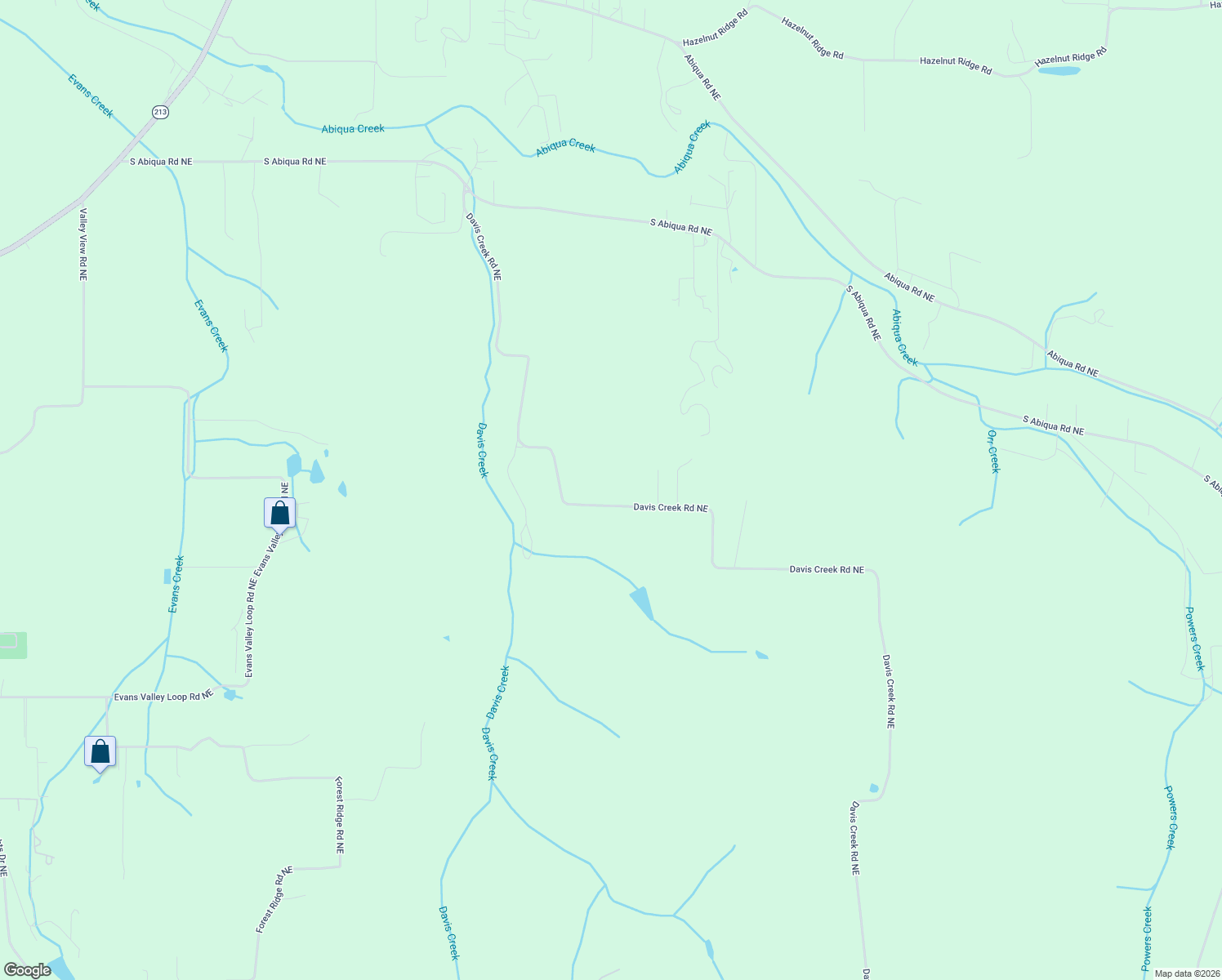 map of restaurants, bars, coffee shops, grocery stores, and more near 5934 Davis Creek Road Northeast in Silverton
