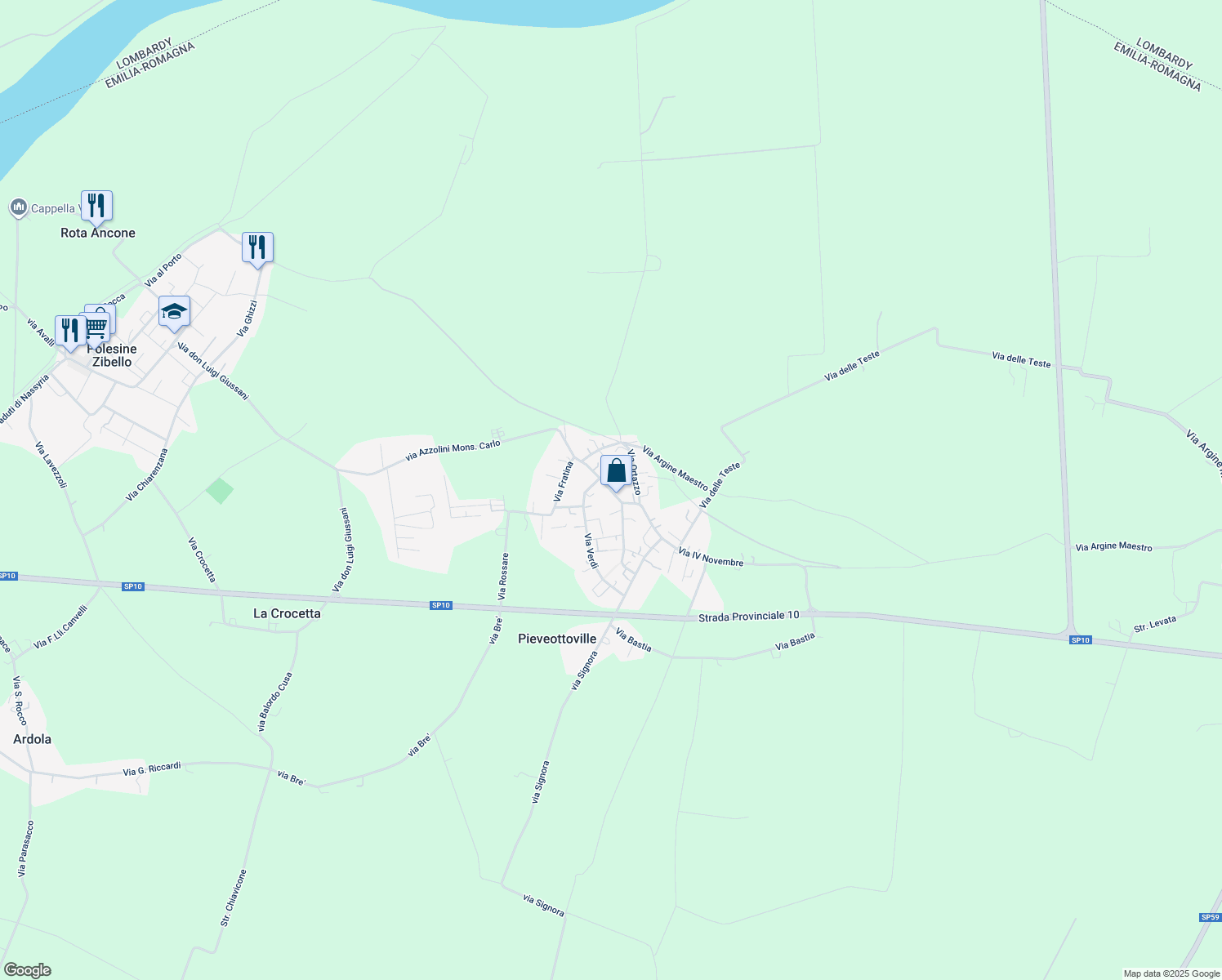 map of restaurants, bars, coffee shops, grocery stores, and more near 10 Via 4 Novembre in Pieveottoville