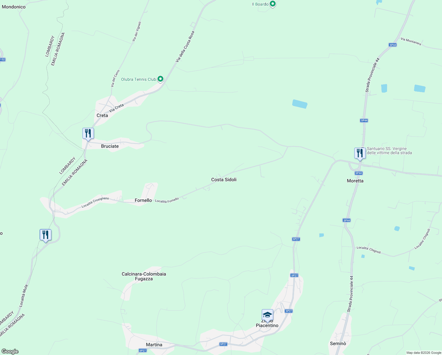 map of restaurants, bars, coffee shops, grocery stores, and more near 234 Località Costa Sidoli in Costa Sidoli
