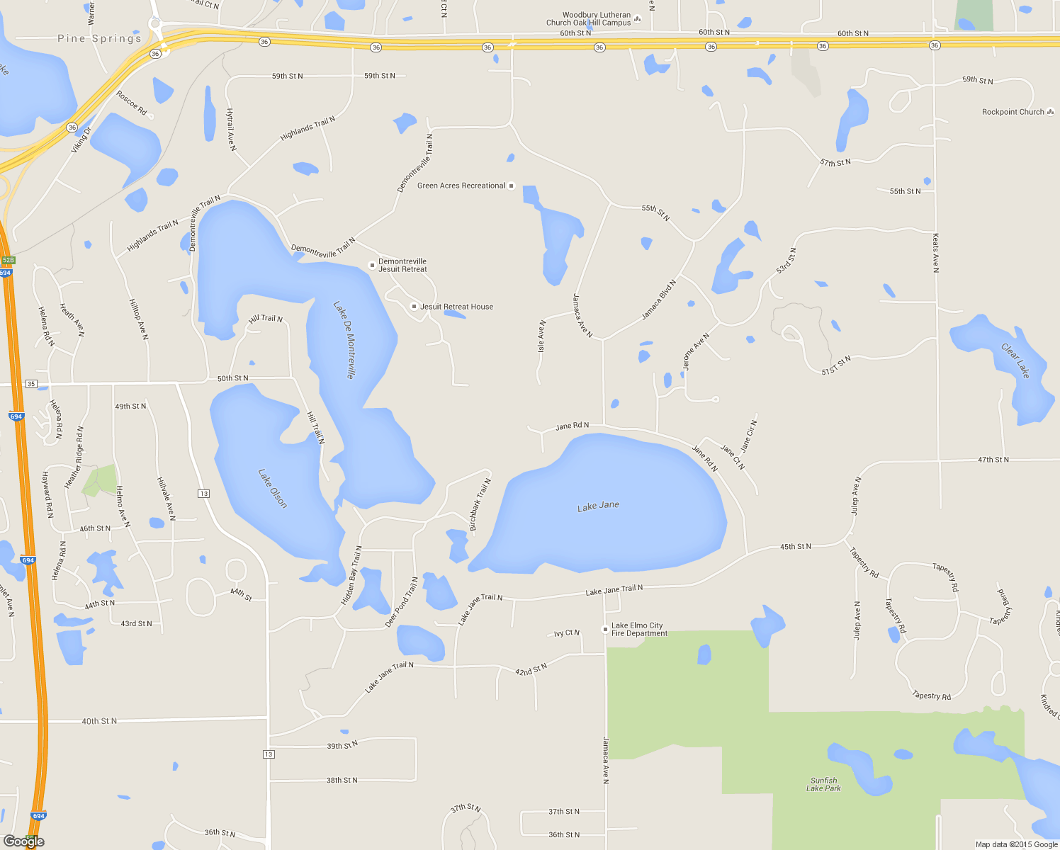 map of restaurants, bars, coffee shops, grocery stores, and more near 8880 Jane Road North in Lake Elmo