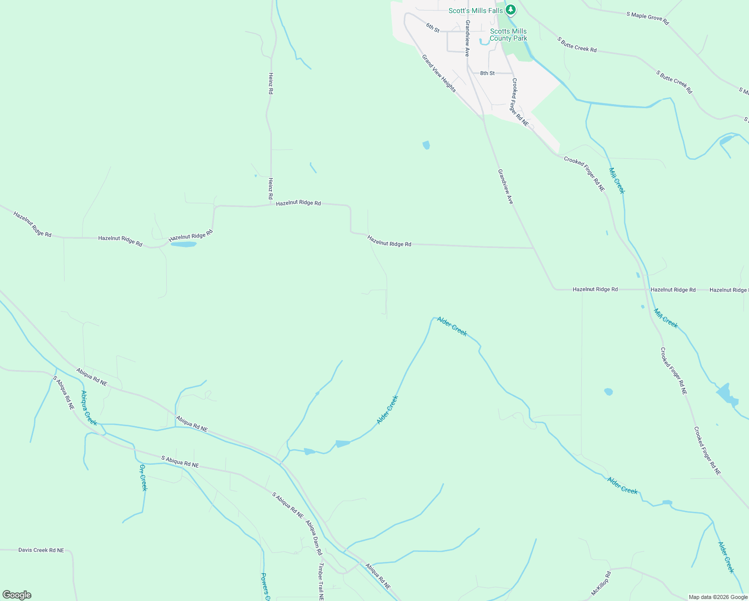 map of restaurants, bars, coffee shops, grocery stores, and more near 6683 Indian Springs Road in Scotts Mills