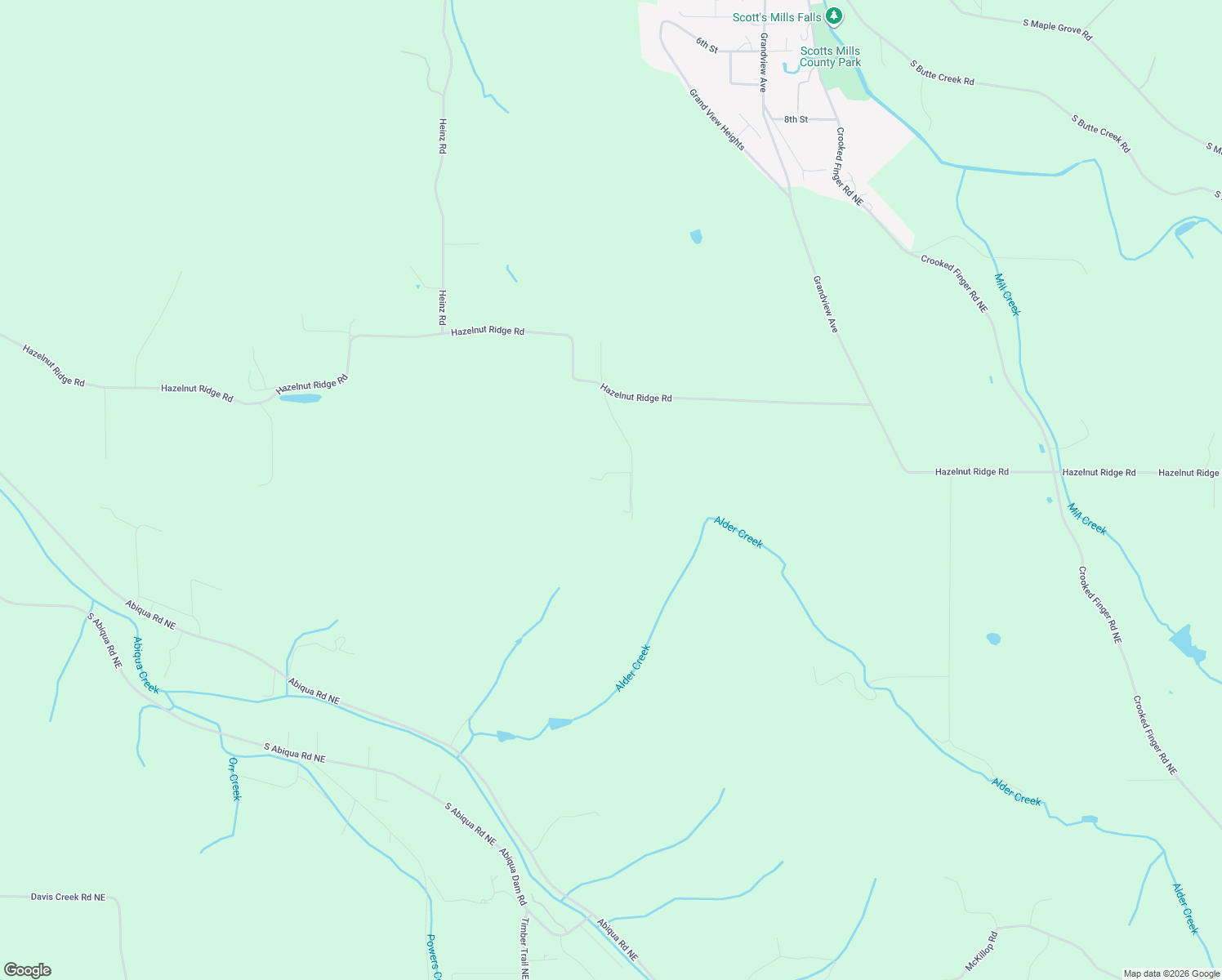 map of restaurants, bars, coffee shops, grocery stores, and more near 6683 Indian Springs Road in Scotts Mills